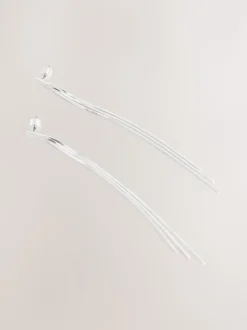 Zilverkleurig - Oorbellen met glinsterende hangers