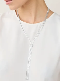 Zilverkleurig - Slinky Chain Y Profile Necklace