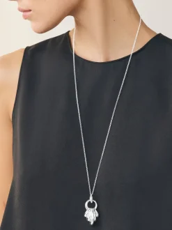 Zilverkleurig - Stacked Hoop Pendant Necklace