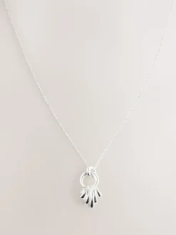 Zilverkleurig - Stacked Hoop Pendant Necklace
