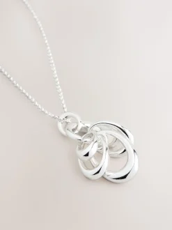 Zilverkleurig - Stacked Hoop Pendant Necklace