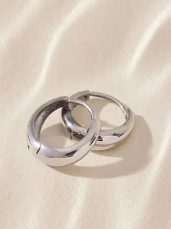 Zilverkleurig - Stainless Steel Huggie Hoop Earrings