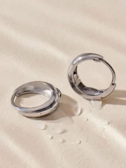 Zilverkleurig - Stainless Steel Huggie Hoop Earrings