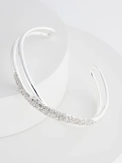 Zilverkleurig - Twist Sparkle Cuff Bracelet