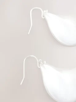 Zilverkleurig - Wave Petal Drop Earrings