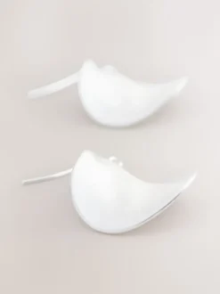 Zilverkleurig - Wave Petal Drop Earrings