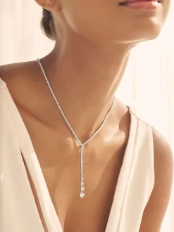 Zilverkleurig - Y-ketting met ronde schakels