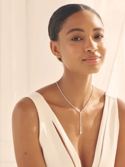 Zilverkleurig - Y-ketting met ronde schakels