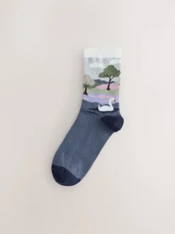 Zwanenscène - Warm Handle Cotton Ankle Socks 2 Pack