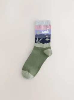 Zwanenscène - Warm Handle Cotton Ankle Socks 2 Pack