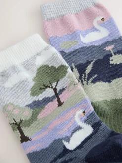 Zwanenscène - Warm Handle Cotton Ankle Socks 2 Pack