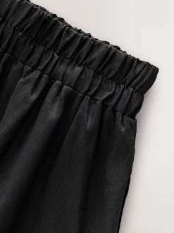 Zwart - 100% linnen midirok