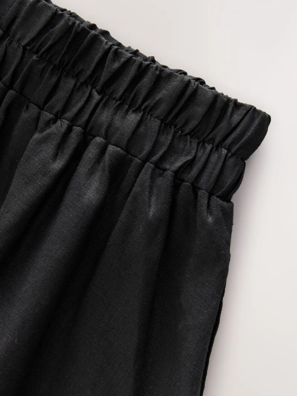 Zwart - 100% linnen midirok