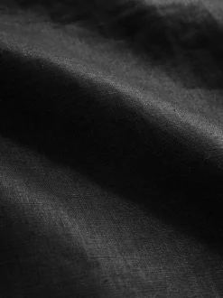 Zwart - 100% linnen midirok
