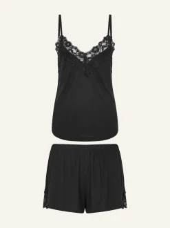 Zwart - Accessorize - Korte pyjama met kanten randje