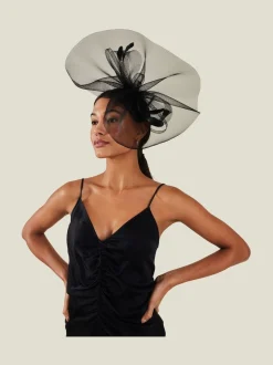Zwart - Accessorize Large Rhea Crin Fascinator
