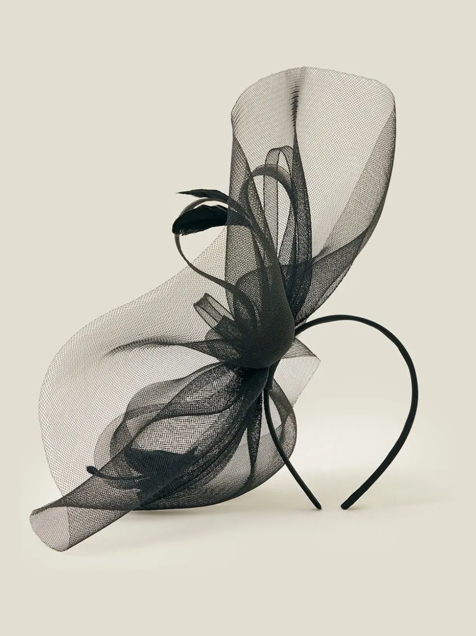 Zwart - Accessorize Large Rhea Crin Fascinator