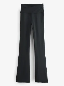 Zwart - Actieve flared legging met tailleoverslag