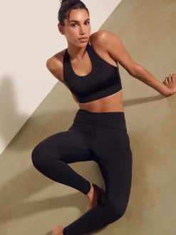 Zwart - Actieve yogalegging met overslag