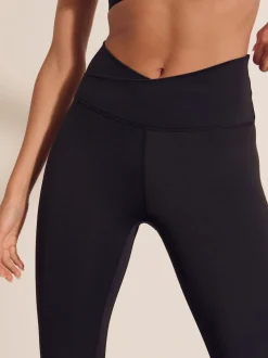 Zwart - Actieve yogalegging met overslag