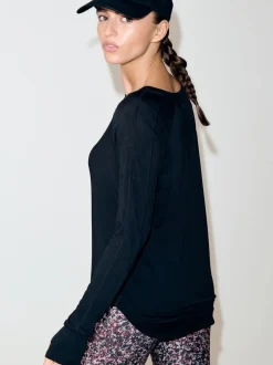 Zwart - Active Crew Neck Long Sleeve T-Shirt