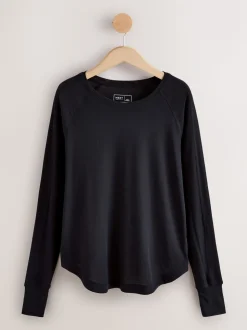 Zwart - Active Crew Neck Long Sleeve T-Shirt