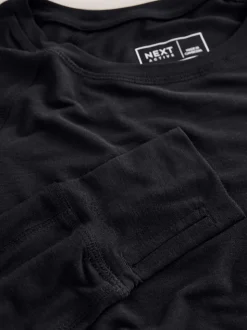 Zwart - Active Crew Neck Long Sleeve T-Shirt