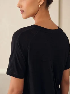 Zwart - Active Lichtgewicht T-shirt met ronde hals en korte mouwen