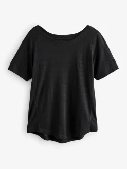 Zwart - Active Lichtgewicht T-shirt met ronde hals en korte mouwen