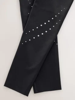 Zwart - Active Reflective Print Sports Leggings
