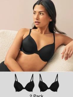 Zwart - A-E Afvlakkende Ultimate Comfort Beha's 2 Verpakking