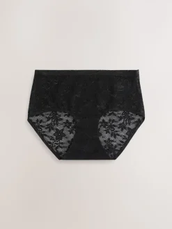 Zwart - All-Over Lace No VPL Knickers 3 Pack