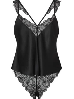 Zwart - Ann Summers Admiring Satin Lace Cami Set
