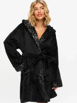 Zwart - Ann Summers Signature Sparkle Fluffy Robe