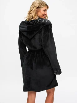 Zwart - Ann Summers Signature Sparkle Fluffy Robe