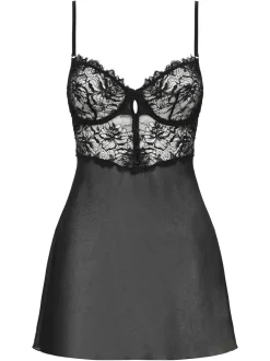 Zwart - Ann Summers The Iris babydoll met kant
