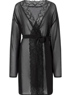 Zwart - Ann Summers The Promising Chiffon Robe