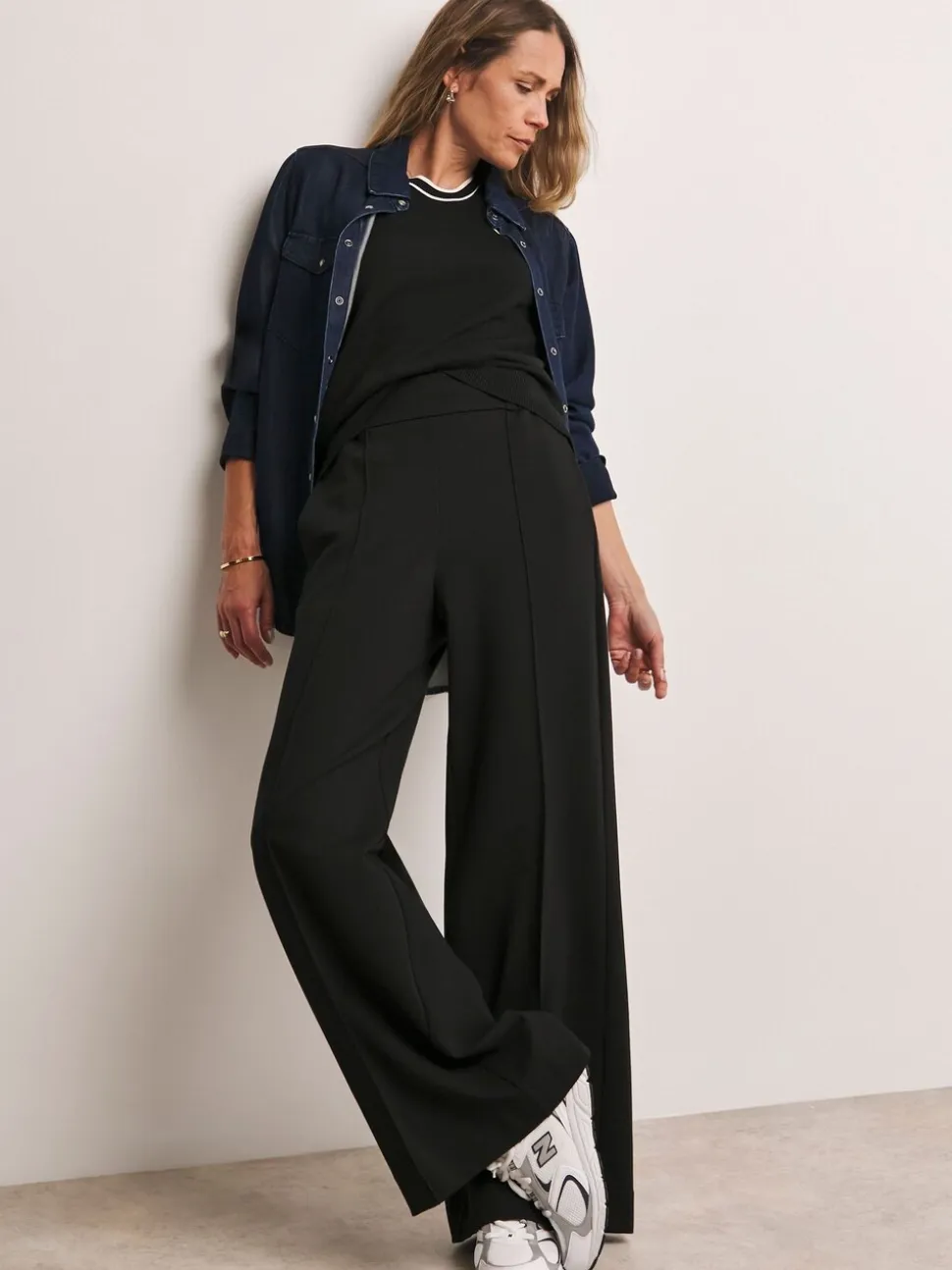 Zwart - Anthology By JD Williams - Premium Ponte broek met wijde pijpen
