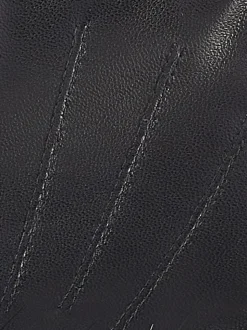Zwart - Barbour® - Leren handschoenen met imitatiebontrand