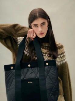 Zwart - Barbour® Healy gewatteerde shoppertas