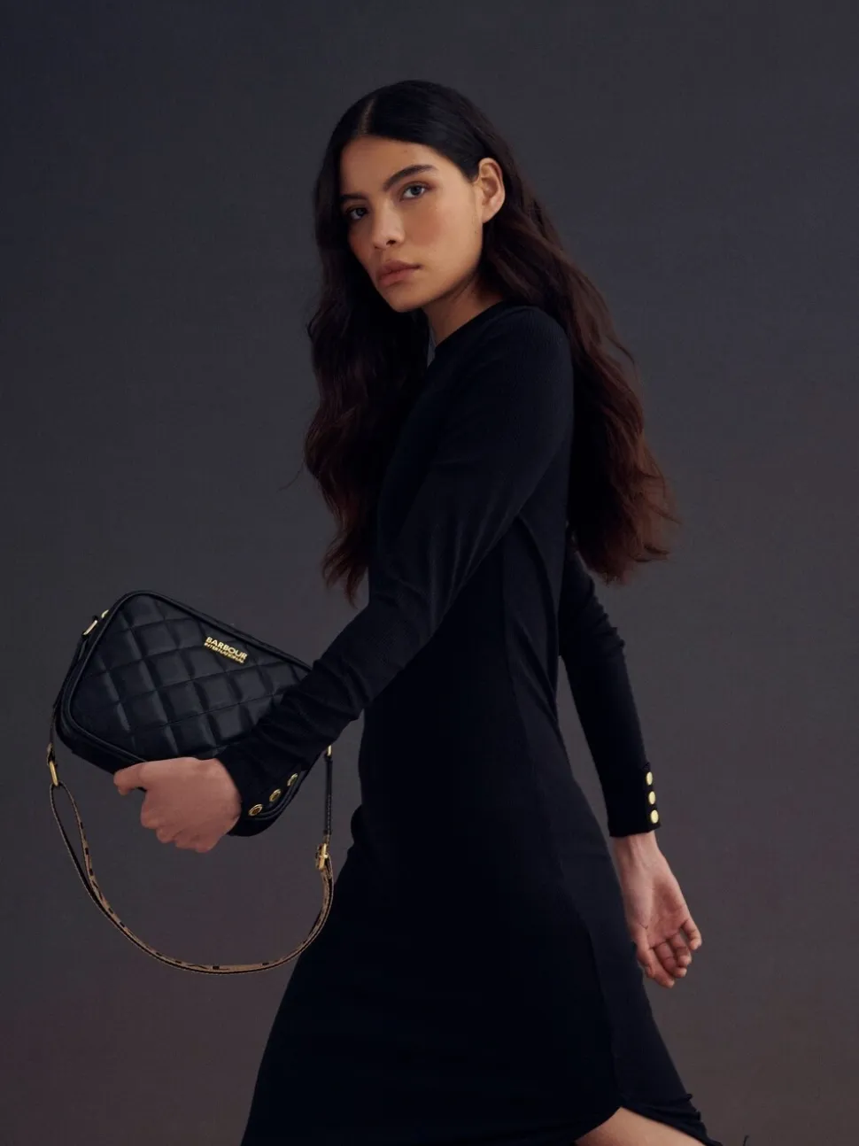 Zwart - Barbour® International gewatteerde Sloane crossbodytas