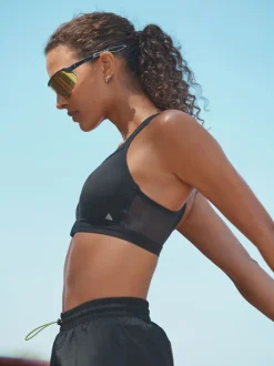 Zwart - B-GG Active Sports high impact Dry Tech-sportbeha met rits aan de voorkant
