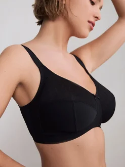 Zwart - B-H Beha met volledige ondersteuning en volle cups zonder beugel en ultiem comfort