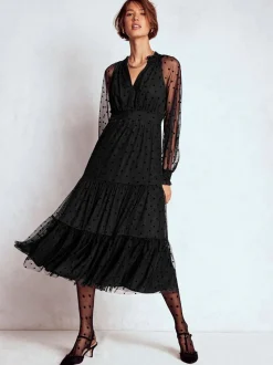 Zwart - Boden Lucille Tulle Midi Dress