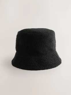 Zwart - Borg/Nylon Omkeerbaar vissershoedje