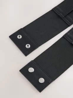Zwart - Brede riem in korsetstijl
