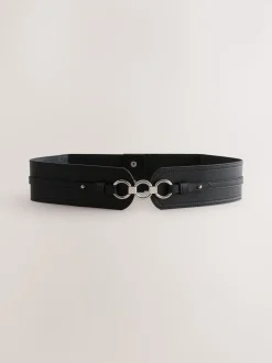 Zwart - Brede riem in korsetstijl