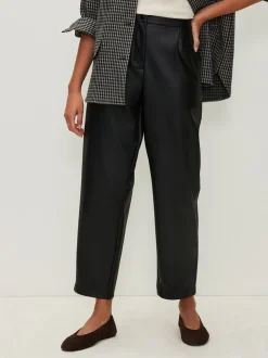 Zwart - Broek met benen van imitatieleer