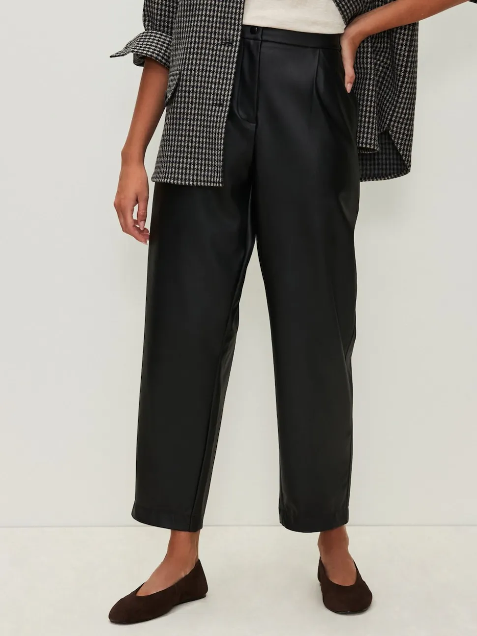Zwart - Broek met benen van imitatieleer
