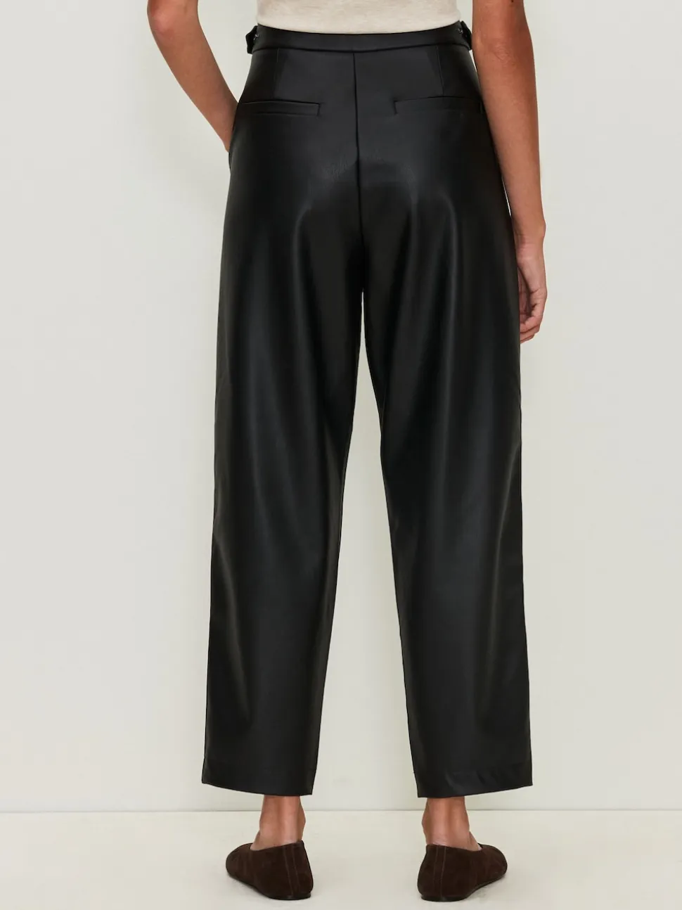 Zwart - Broek met benen van imitatieleer